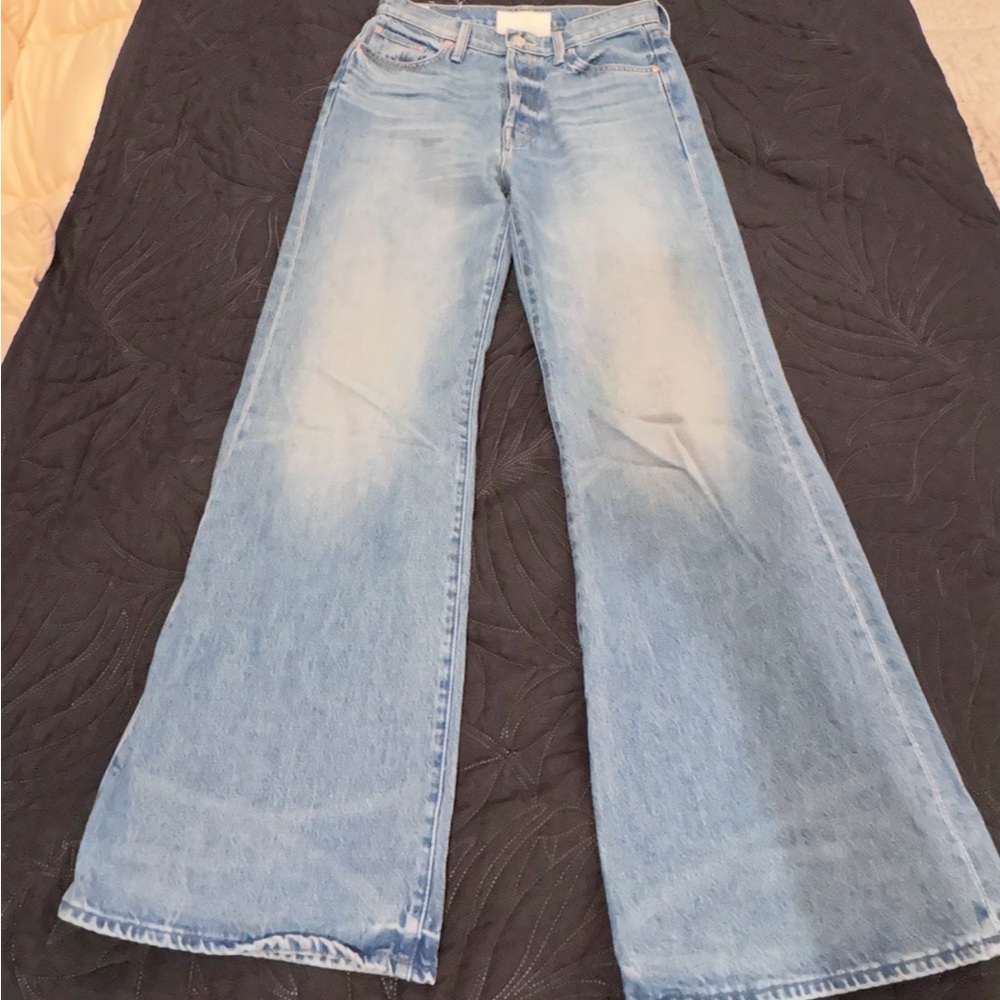 MOTHER Light Blue High-Rise Flare Jeans